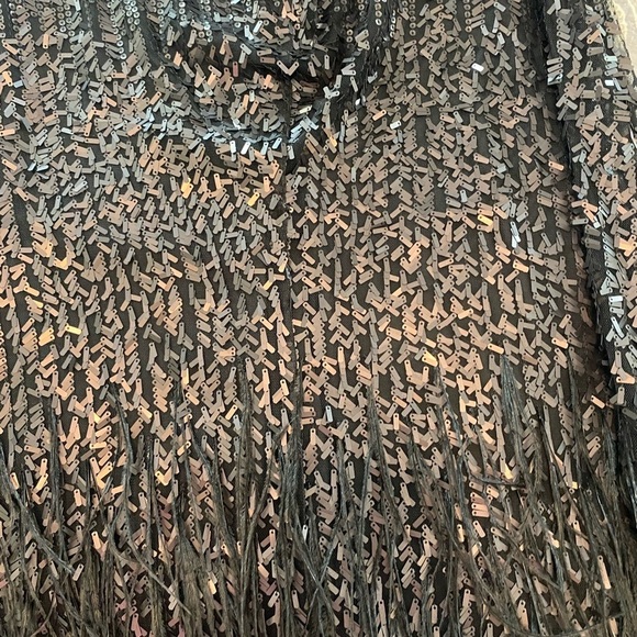 Jessica Simpson Sequin Feather Black Dress Party Cocktail size 10 NWTs - Picture 15 of 16